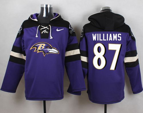 Nike Ravens #87 Maxx Williams Purple Player Pullover NFL Hoodie - Click Image to Close